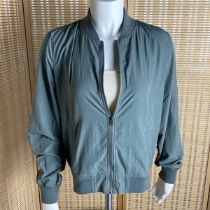 Garage Light Sage Green Lightweight Bomber Jacket Size Medium